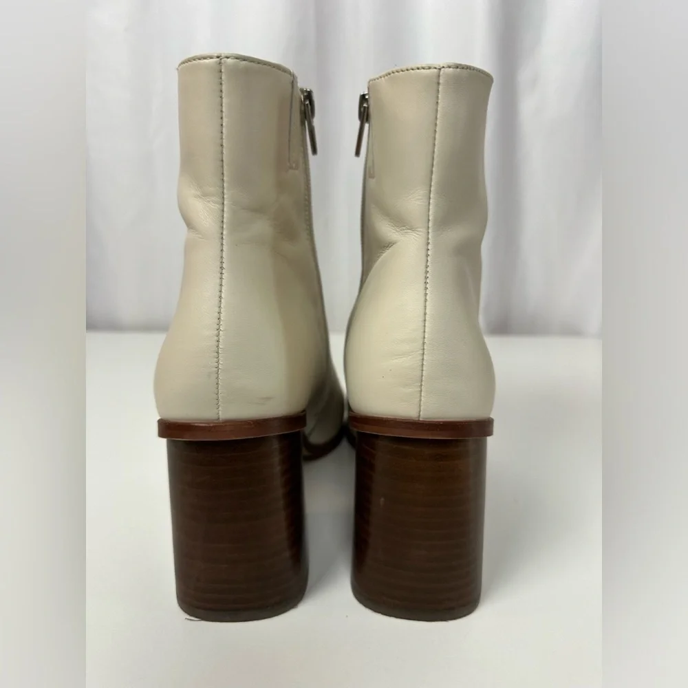 Dolce Vita Ivory Leather Ankle Boots Size 8 - Picture 5 of 9